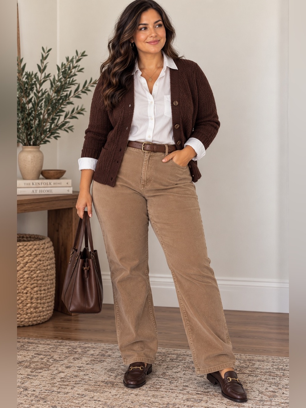 Vintage Fashion Bug Stretch Corduroy Pants Women’s 16 Tan Brown Straight Leg Y2K